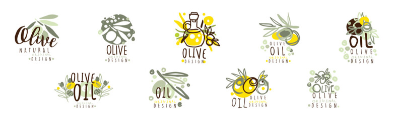 Olive Organic and Natural Product Original Design Vector Set