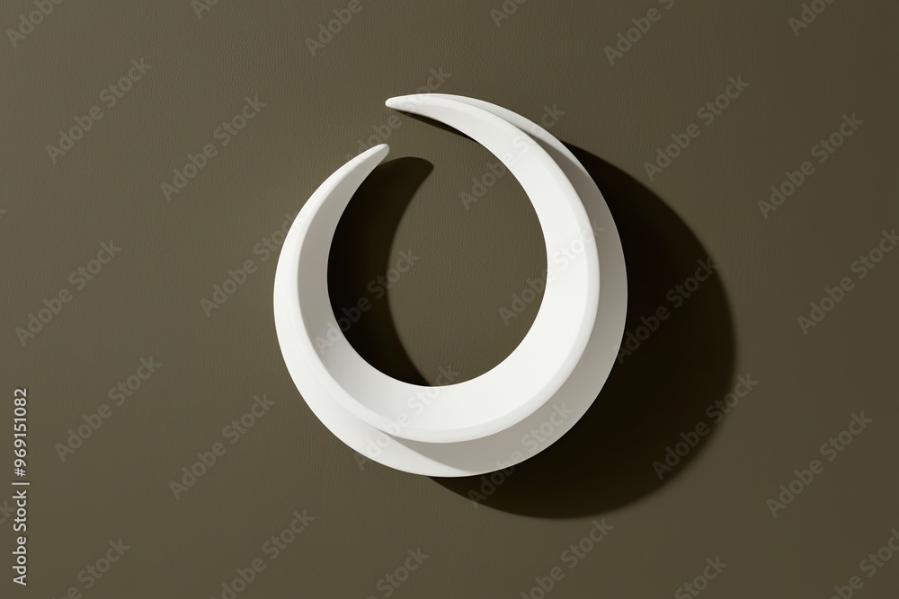 Poster elegant crescent shapes in three-dimensional design on a sable background