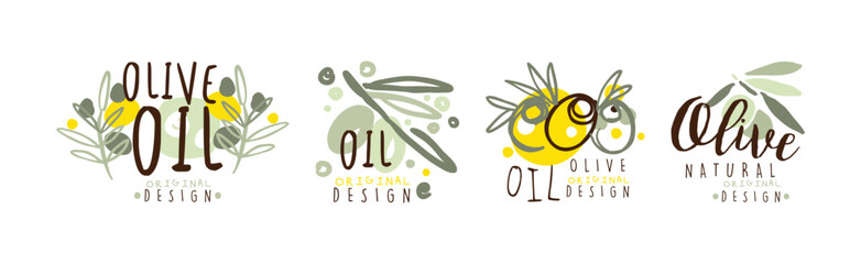 Fototapeta premium Olive Organic and Natural Product Original Design Vector Set