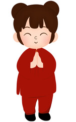 Chinese girl paying respects 