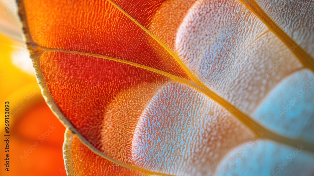 Poster close-up of colorful butterfly wings showcasing intricate patterns and textures.