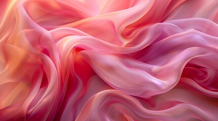 Fototapeta premium soft and flowing abstract background of semitransparent pink fabric ideal for creating elegant designs and modern visual aesthetics
