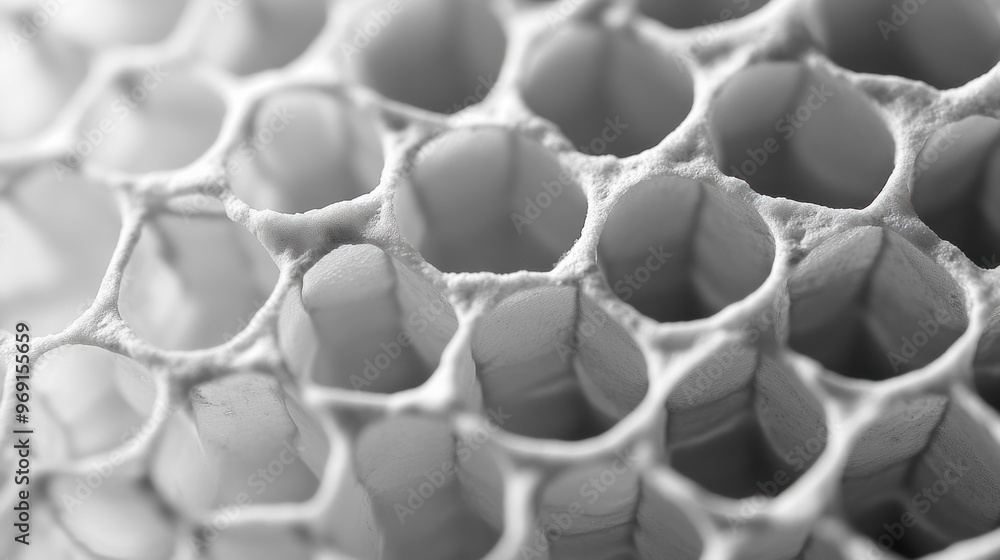 Poster close-up of a honeycomb structure showcasing its intricate hexagonal design.