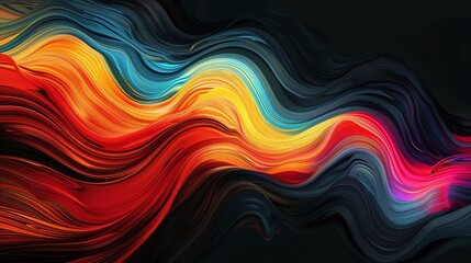 colorful abstract art illustration showcasing a dynamic background with a black backdrop for immersive design projects and modern aesthetics