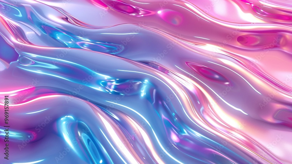 Poster unique artistic representation of an abstract background with colorful shiny wavy textures in pink a