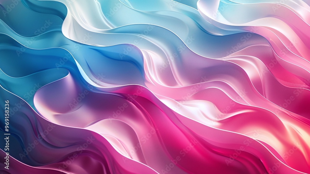 Poster unique artistic representation of an abstract background with colorful shiny wavy textures in pink a