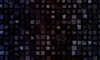 Realistic background of black wave cubes. 3D background with empty space for product or text. 3D rendering illustration