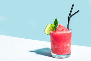 Watermelon slushie or berry granita drink