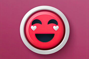 Obraz premium Three Dimensional Love Struck Infatuated Emoticon Icon Design