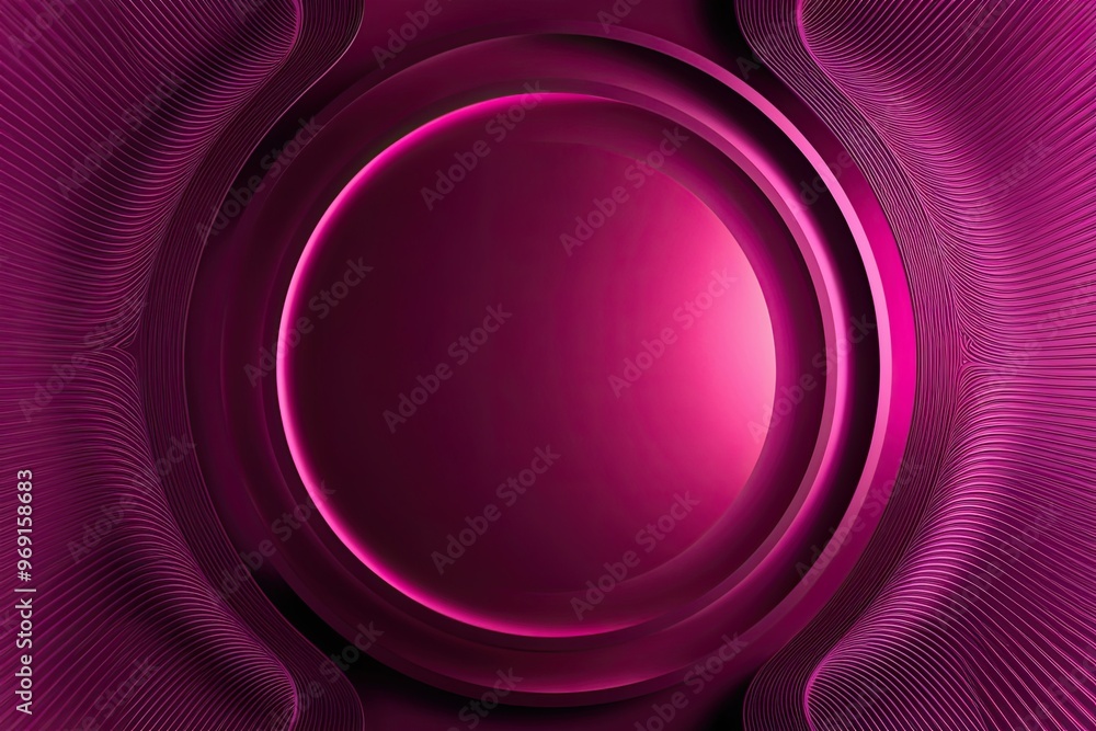 Poster vibrant magenta abstract technology wallpaper with circular wave patterns for contemporary user inte