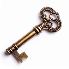Old Vintage key isolated on white