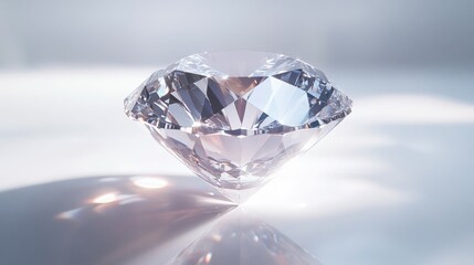 A high-resolution close-up of a flawless diamond with intricate details, displayed on a white background to highlight its superior craftsmanship.