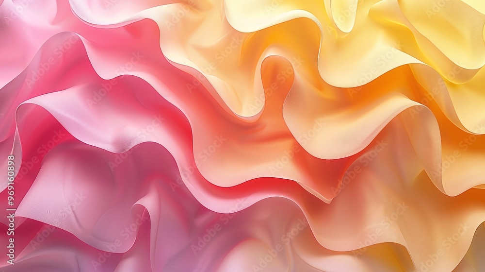 Poster unique 3d abstract background featuring a ripple surface in elegant yellow and pink colors, ideal fo