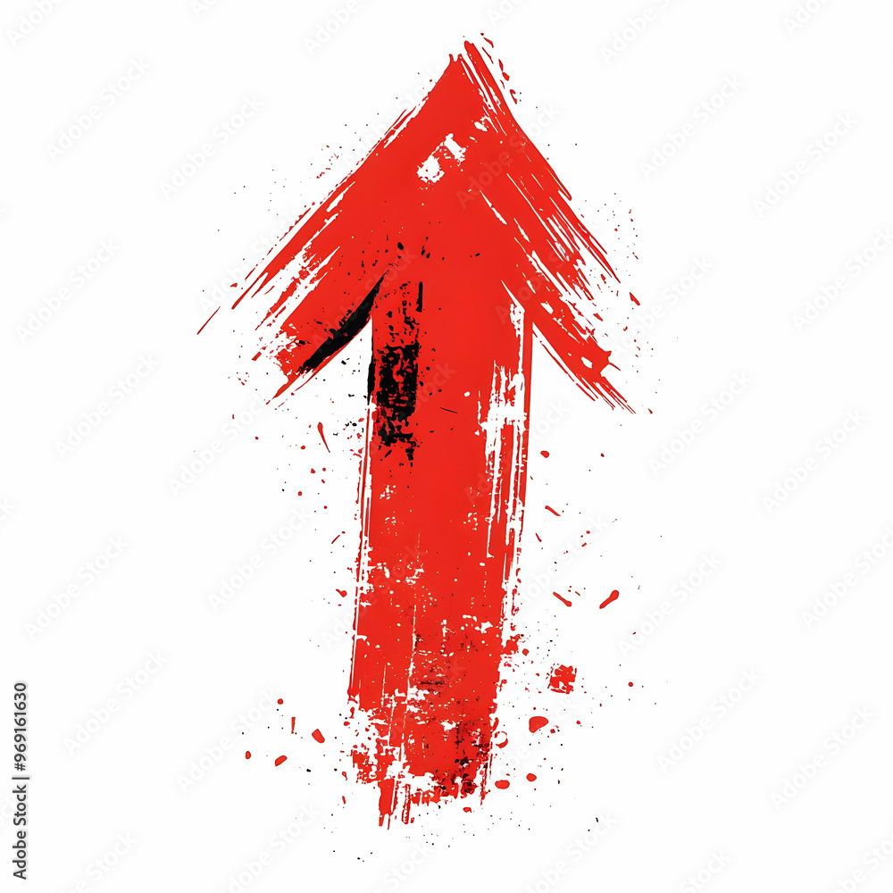 Aufkleber dynamic red arrow graphics signify progress, direction, and movement, perfect for projects needing a