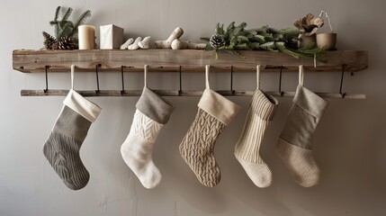 Minimalist Christmas Stockings Set