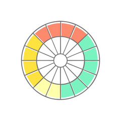 Obraz premium Color Wheel Icon in Bright Colors for Creative Design Tools 