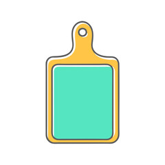 Cutting Board Icon in Bright Colors for Craft and Design Work
