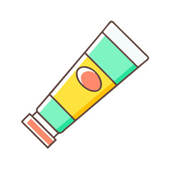 Paint Tube Icon in Bright Colors for Creative Tools
