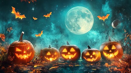 Naklejka premium Eerie halloween forest with gnarled trees and foggy atmosphere, perfect for spooky seasonal designs and haunted themes