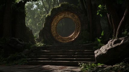 Naklejka premium Celtic circular lighting motif, created by IA