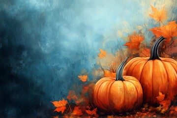 Halloween background with pumpkins