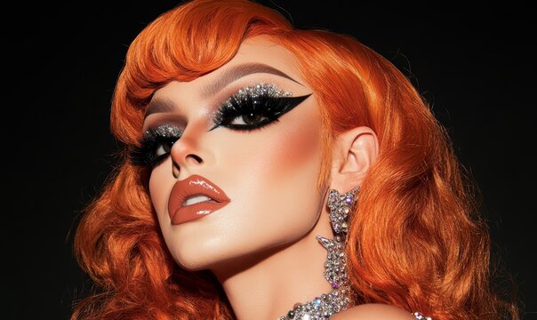 The most beautiful dragqueen with rotund, prickly hair