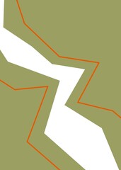 Minimalist background in fern color with white and orange