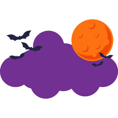 Halloween Moon and Cloud