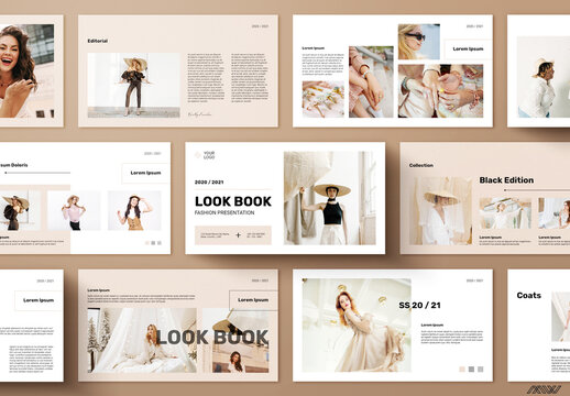 Minimal Nude Color Fashion Lookbook Presentation Layout