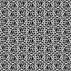 Fototapeta premium Flower pattern. Seamless white and black ornament. Graphic vector background. Ornament for fabric, wallpaper, packaging.