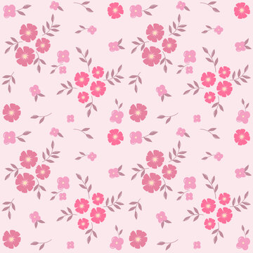pink flower seamless pattern
