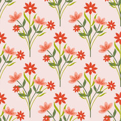orange flower seamless pattern