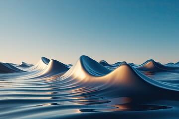 Vibrant Three Dimensional Fluid Waves in an Expansive Bright Space