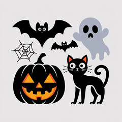 Fototapeta premium set of halloween elements