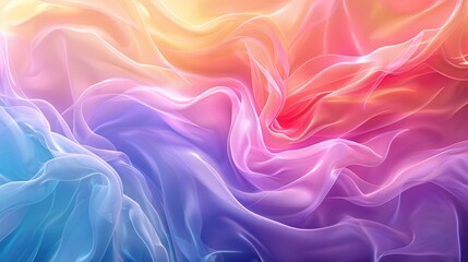 Obraz premium rainbow gradient in an abstract silky background ideal for illustrating fluid motion and colorful texture in a smooth and elegant art concept