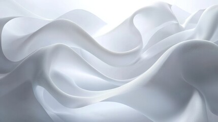 Obraz premium Captivating Fluid Waves of Seamless Soft Curves and Elegant Shapes in Minimalist Digital Backdrop