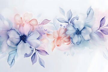 Soft elegant harmonious blend of pastel hues including flower background