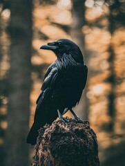 Fototapeta premium raven isolated on summer background