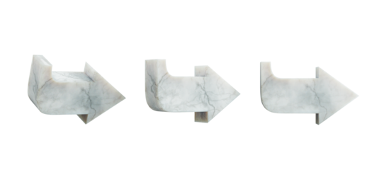 Set of solid marble arrows icon isolated on transparent white background