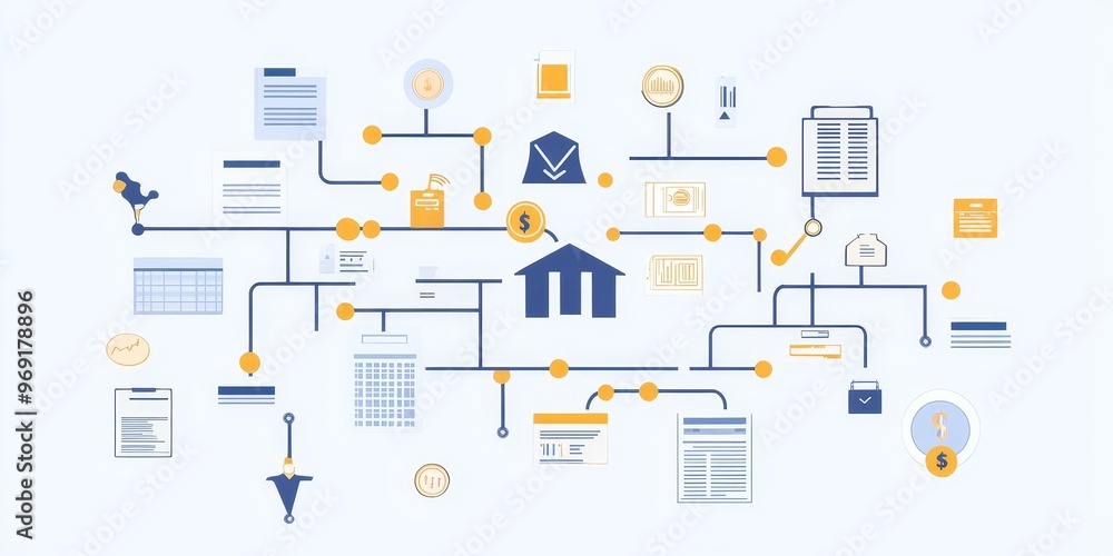 Poster a complex flowchart of business operations.