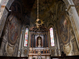 Historic cathedral of Monza, Italy: interior