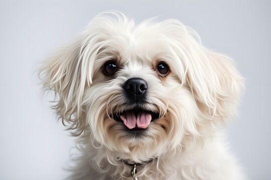 Bolognese dog animal on white background, Ai Generated - Powered by Adobe