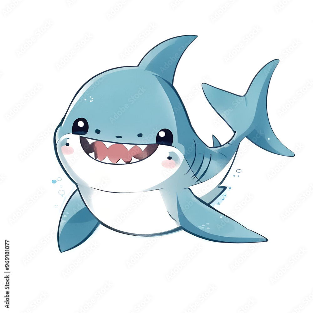 Wall mural shark cartoon