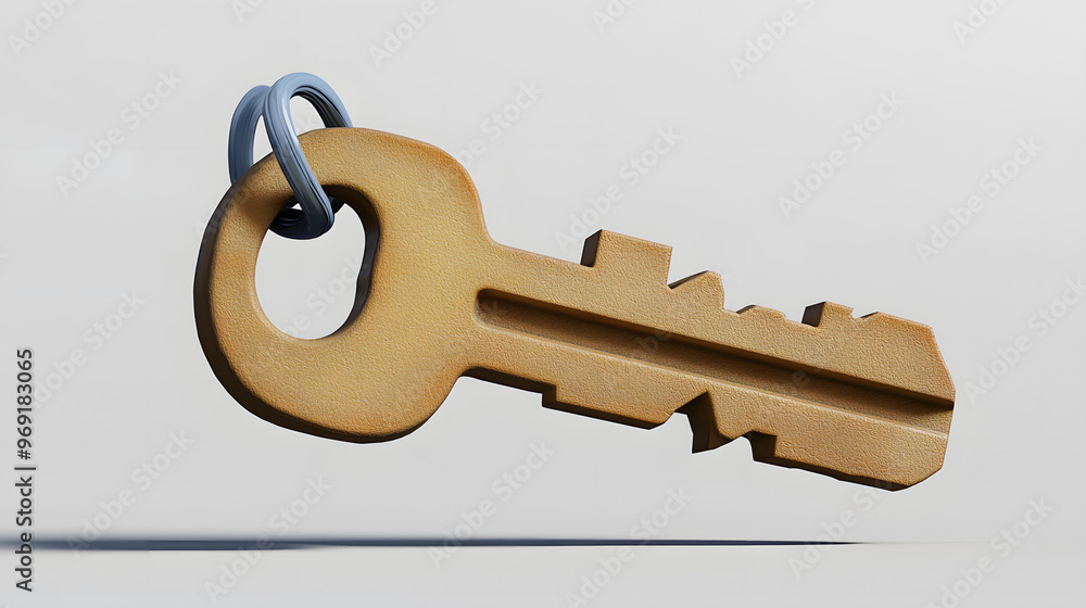 Aufkleber key with label, 3d icon. 3d object on a transparent background