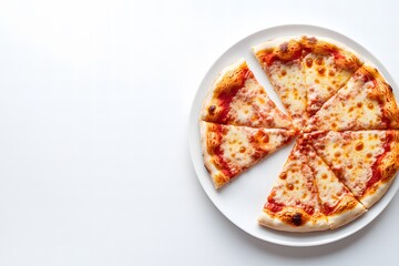 Cheese pizza with variety of cheeses melting together