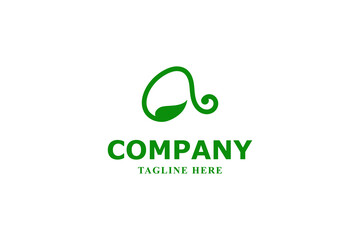letter a leaf and nature logo