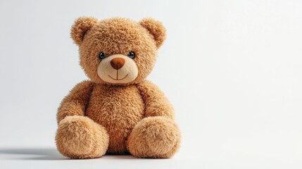Obraz premium Teddy bear with brown fur isolated background