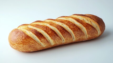 Fresh bread loaf on white background isolated background