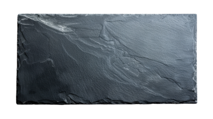 Slate black board on transparent background