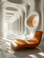 Abstract futuristic white atmosphere.